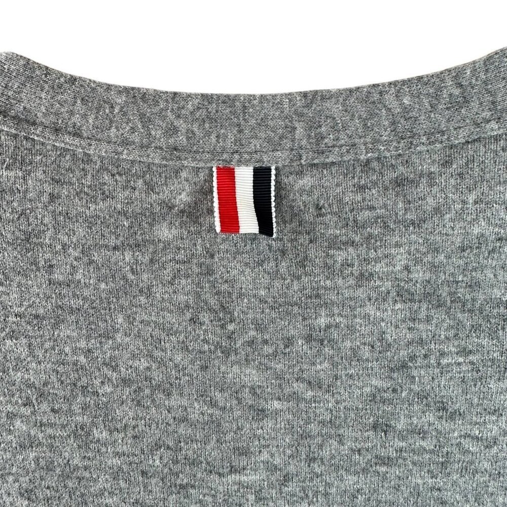 Thom Browne Classic V-Neck Cashmere Cardigan in Gray Size 1/Small 4-Bar Stripe - Picture 7 of 12